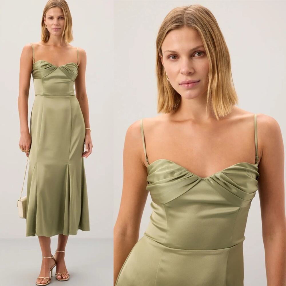 Reformation Hensley Satin Dress 12